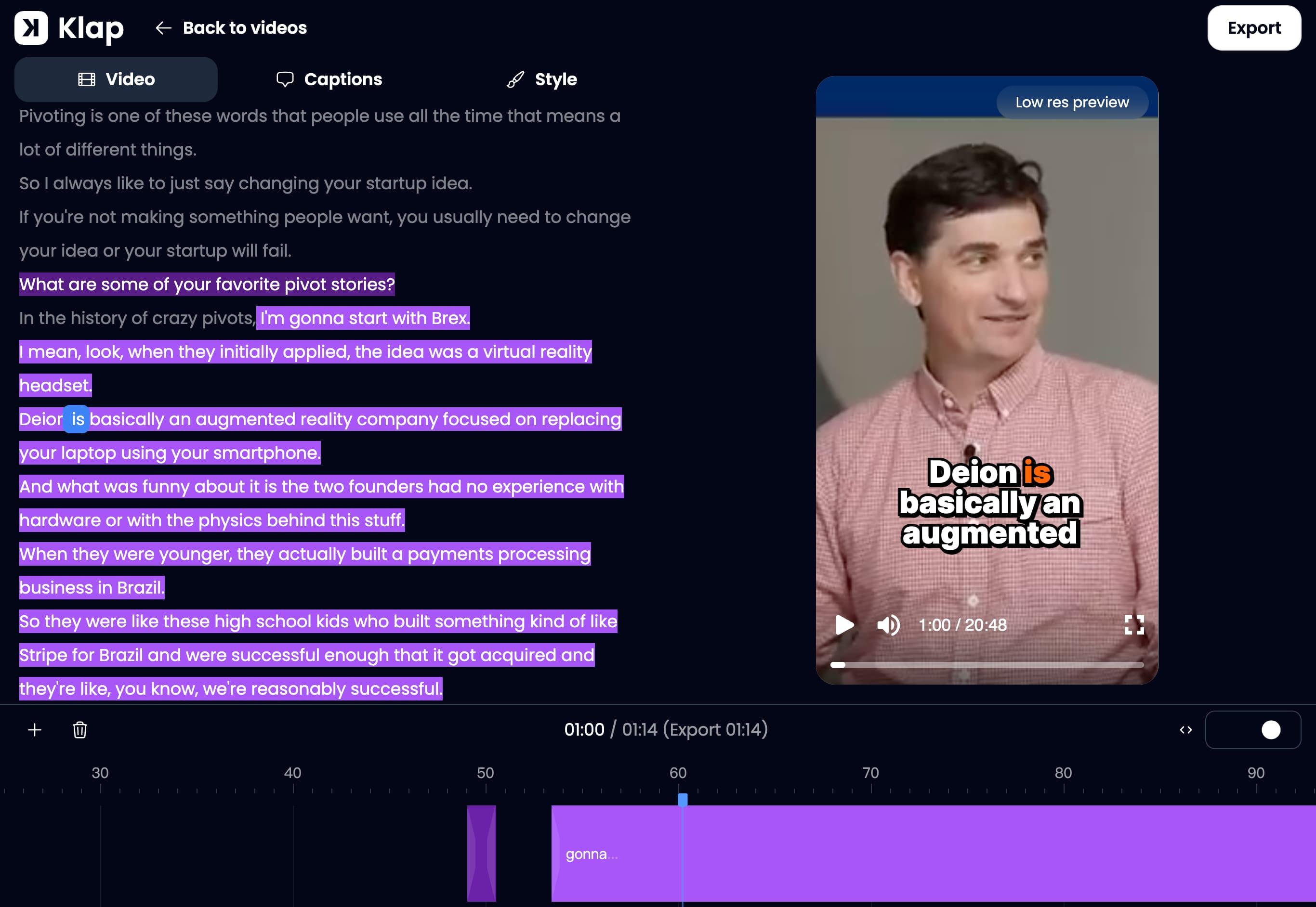 AI extract the best topics from the video and edits them into viral short clips