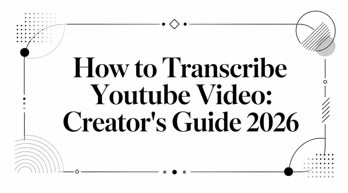 How to Transcribe Youtube Video: Creator's Guide 2026